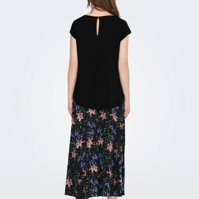 Blouse col rond asymétrique avec bouton Femme ONLY