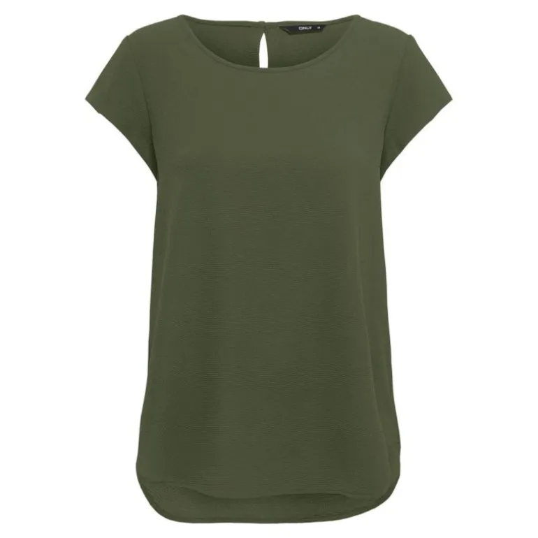 Blouse col rond asymétrique avec bouton Femme ONLY