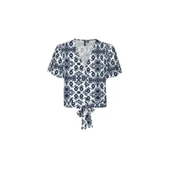 Blouse col v à motif éthnique à nouer Femme VERO MODA