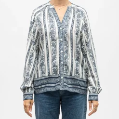 Blouse col v à motif vintage beata Femme LA PETITE ETOILE