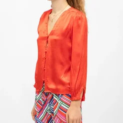 Blouse col v effet satin bianca légère Femme LA PETITE ETOILE