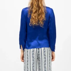 Blouse col v effet satin bianca légère Femme LA PETITE ETOILE