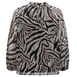 Blouse col v mi transparente imprimée fantaisie Femme ONLY CARMAKOMA