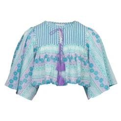 Blouse crop amelie manches 3/4 à motif graphique Femme ANTIK BATIK