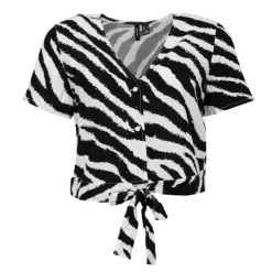 Blouse décolleté v à nouer imprimé zèbre Femme VERO MODA