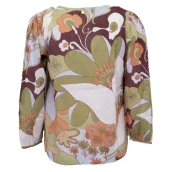 Blouse en coton à fleurs bahia manches longues à nouer Femme ANTIK BATIK