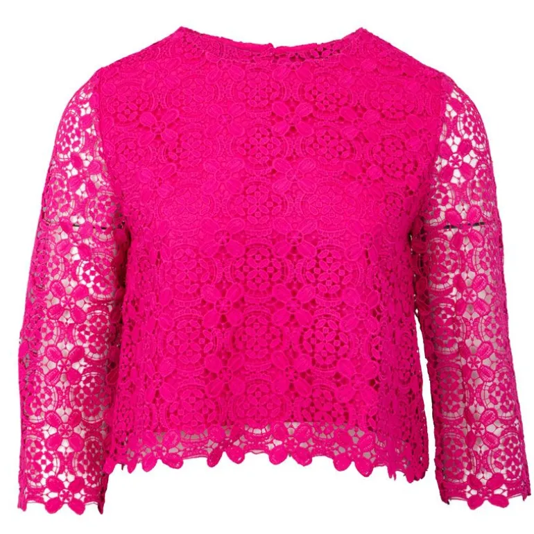 Blouse fuchsia à dentelle Bleya Femme LA PETITE ETOILE