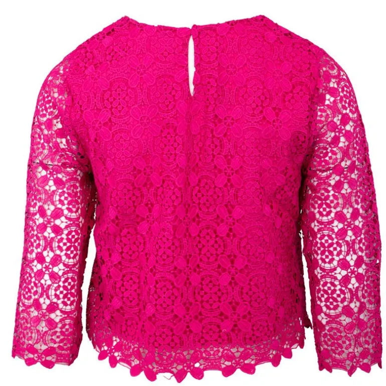 Blouse fuchsia à dentelle Bleya Femme LA PETITE ETOILE