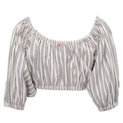 Blouse juliette à rayures épaules dénudées coton Femme ANTIK BATIK