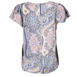 Blouse manches à volants motif cachemire col v Femme DEELUXE 74