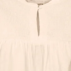 Blouse manches courtes à volants hita col fermé avec bouton Femme ANTIK BATIK