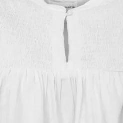 Blouse manches courtes à volants hita col fermé avec bouton Femme ANTIK BATIK