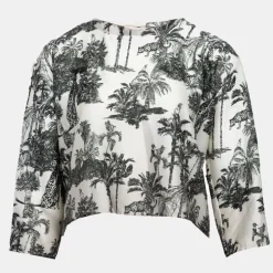 Blouse orli imprimé palmier effet satiné Femme HOLLY AND JOEY