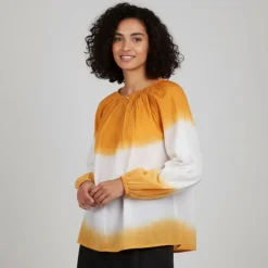 Blouse tie and dye 100% coton nicolira caramel Femme LA PETITE ETOILE