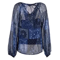Blouse transparente fond débardeur imprimé bleu Femme TOMMY HILFIGER