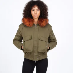 Blouson à capuche fourrure noir Femme THE NEW DESIGNERS