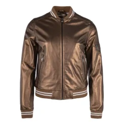Blouson veste style bombers en cuir Femme OAKWOOD