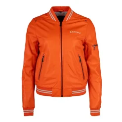 Blouson veste style bombers en cuir Femme OAKWOOD