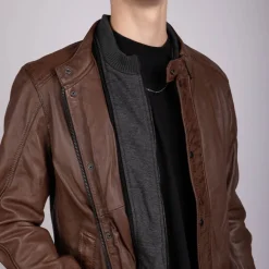 Blouson en simili-cuir alden marron Homme OAKWOOD