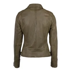 Blouson style perfecto en cuir Femme OAKWOOD
