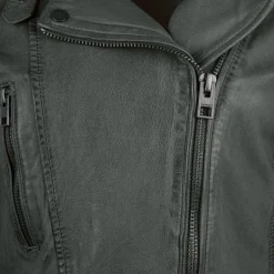 Blouson style perfecto en cuir Femme OAKWOOD