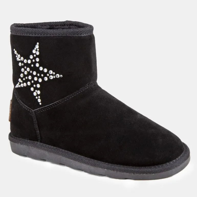 Boots Chacha fourrées noires Femme LES TROPEZIENNES