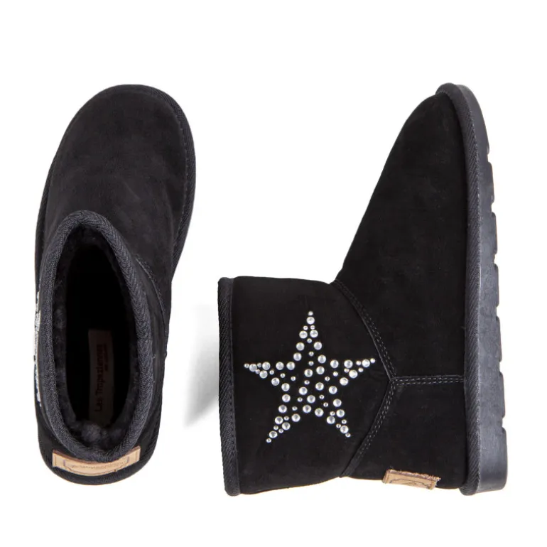 Boots Chacha fourrées noires Femme LES TROPEZIENNES