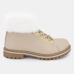 Boots cuir grainé avec fausse fourrure Femme LES TROPEZIENNES PAR M.BELARBI