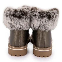 Boots cuir grainé avec fausse fourrure Femme LES TROPEZIENNES PAR M.BELARBI