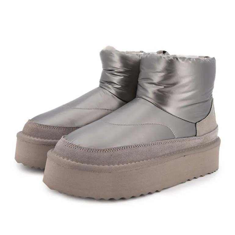 Boots mi haute bi matière fausse fourrure Femme KELARA