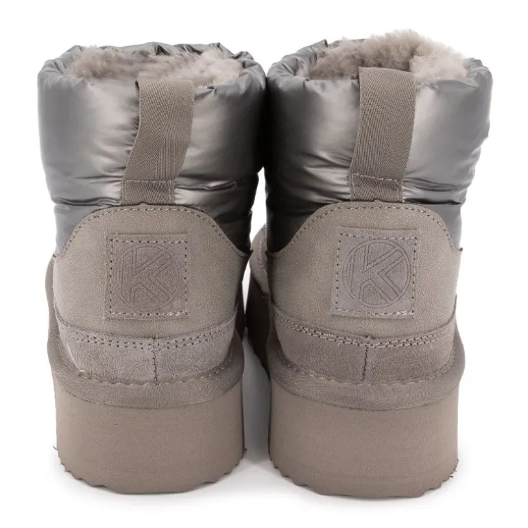 Boots mi haute bi matière fausse fourrure Femme KELARA