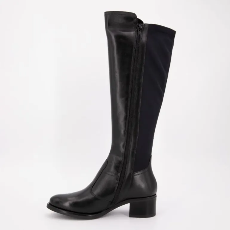 Bottes cavalière noires similicuir Femme KEYS