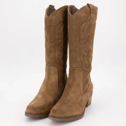 Bottes santiag daim marron clair à motif ailés Femme PATRICIA MILLER