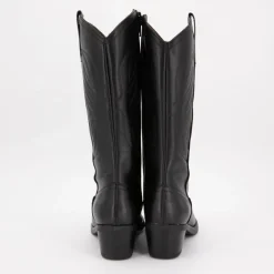 Bottes santiag noires avec motif ailes surpiquées cuir Femme PATRICIA MILLER