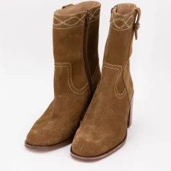Bottes western ladak camel à talons carré Femme LES TROPEZIENNES PAR M.BELARBI