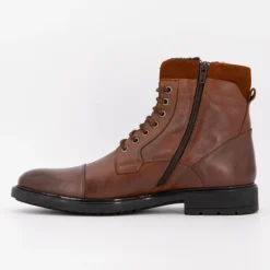 Bottines à lacets cognac avec zip Homme PIERRE CARDIN