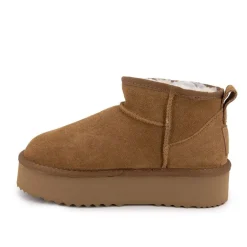 Bottines à plateforme cuir fourrée Femme KELARA