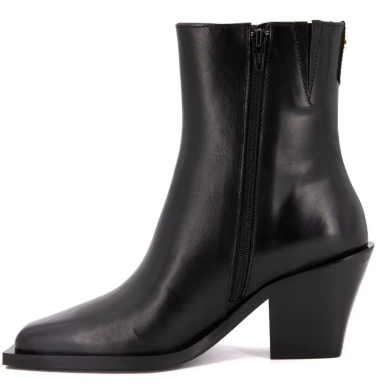 Bottines à talon type santiag noir Femme NOVITA