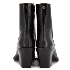 Bottines à talon type santiag noir Femme NOVITA