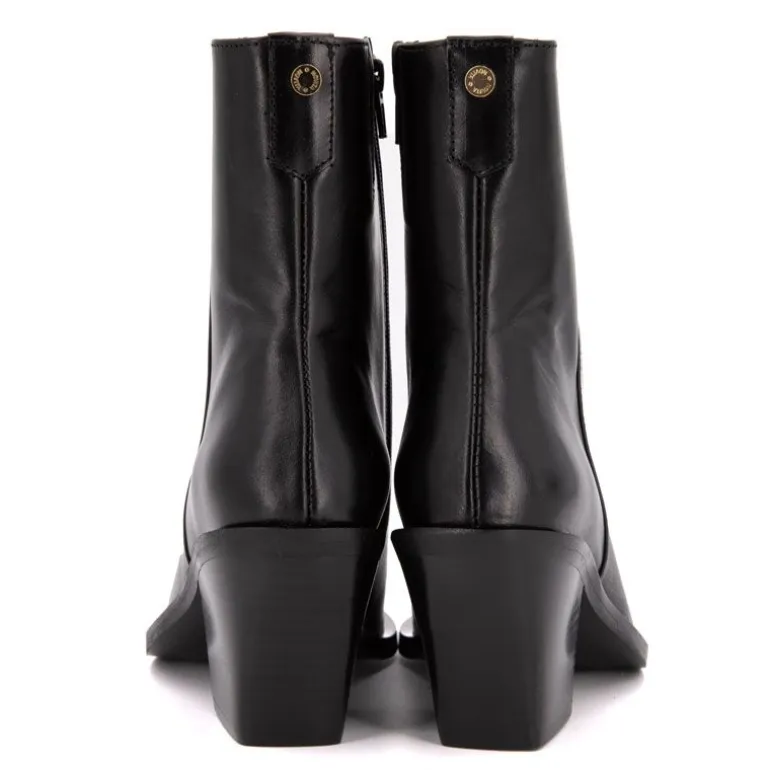 Bottines à talon type santiag noir Femme NOVITA