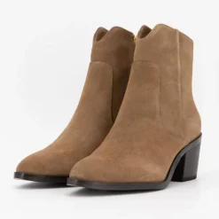 Bottines à talons en daim avec zip Femme ELWIN