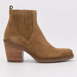 Bottines camel cuir à talons couleur unie Femme PATRICIA MILLER