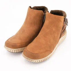 Bottines camel semelle beige avec details laine Femme ROMIKA
