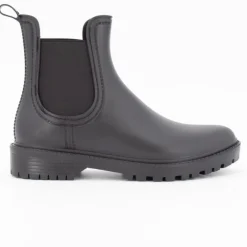 Bottines chelsea de pluie noir élastique Femme KELARA