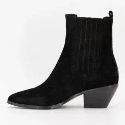 Bottines cuir à talons carrés daim Femme ELWIN