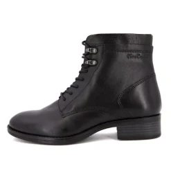 Bottines cuir à talons noir avec lacets Femme PIERRE CARDIN