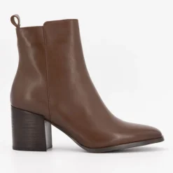 Bottines cuir lisse à talons carrés Femme ELWIN