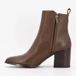 Bottines cuir lisse à talons carrés Femme ELWIN