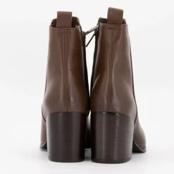 Bottines cuir lisse à talons carrés Femme ELWIN