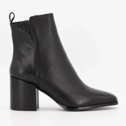Bottines cuir lisse à talons carrés Femme ELWIN